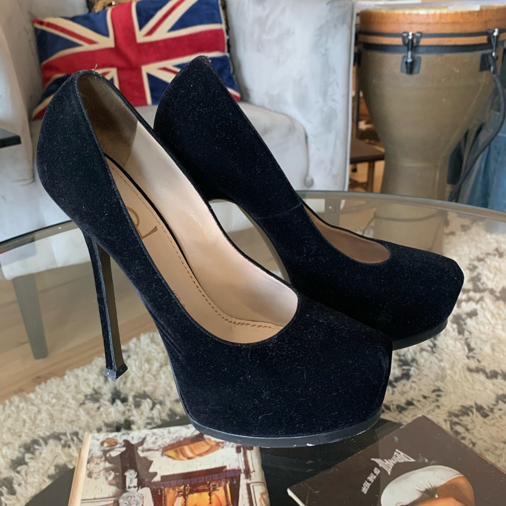 YSL Platform Stilettos Velvet